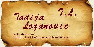 Tadija Lozanović vizit kartica